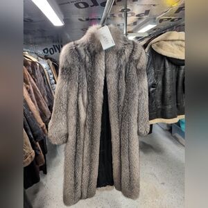 Luxurious Gray Fox Fur Coat